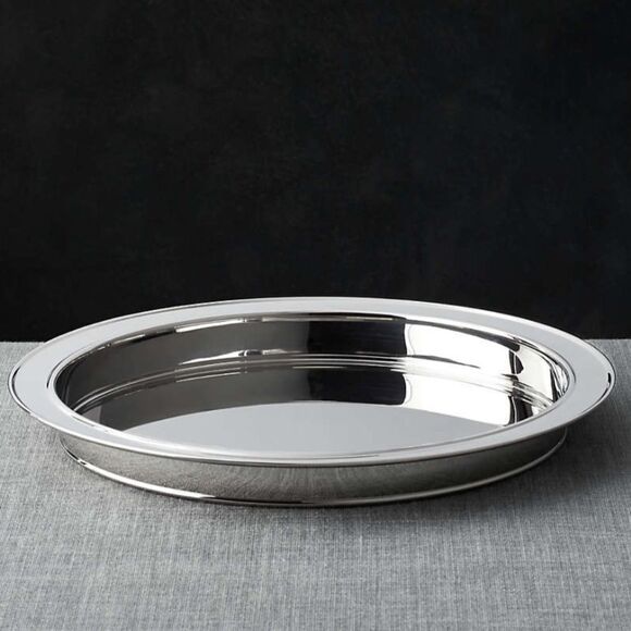 Crate & Barrel Crate Stainless Steel Serving Tray - Picture 1 of 3